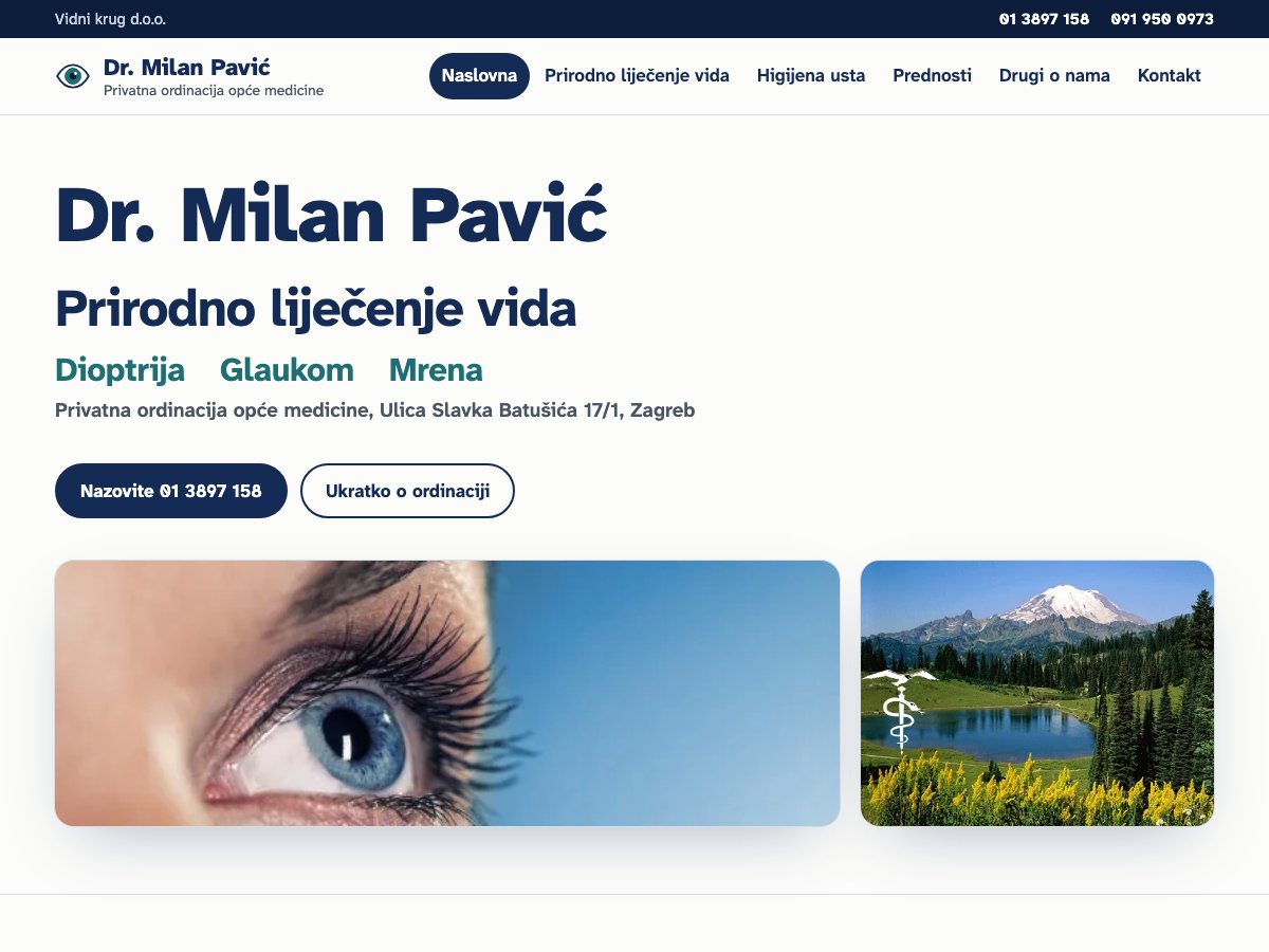 Naslovnica stranice dr. Milana Pavića